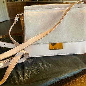 Vince Camuto purse 8” tall 10” wide. Light rose cream color. Perfect condition